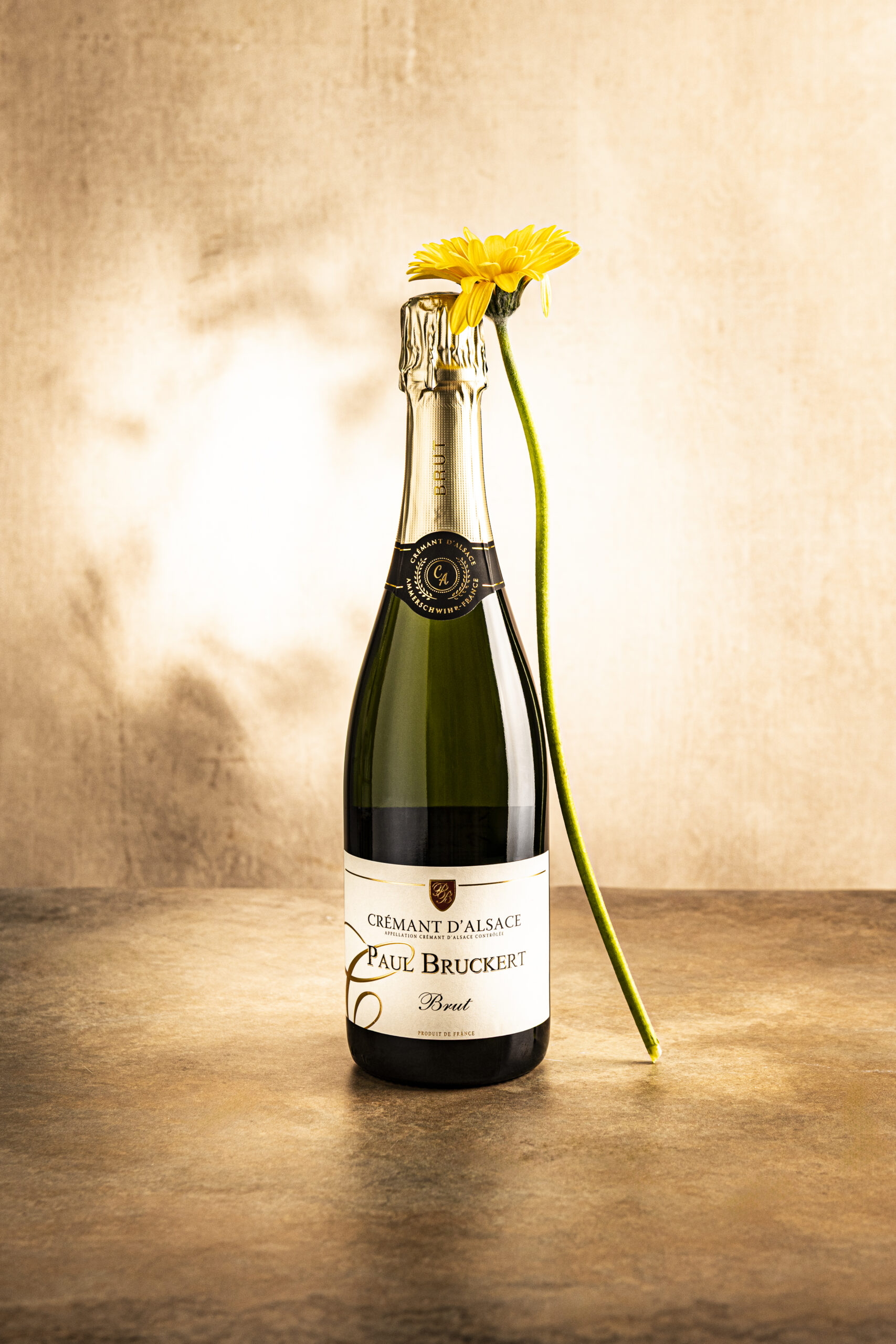 crémant Alsace , boissons, produit, haute de gamme fleurs ombres et lumiere